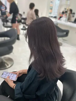 ロング カラー ヘアアレンジ 🫧透明感ラベンダー 似合わせ🫧あい🫧のヘアスタイル