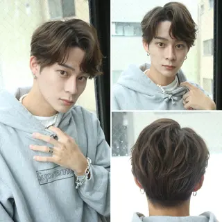 ショート カラー パーマ ヘアアレンジ メンズ アイブロウ 【メンズヘアの匠】 タニ　心斎橋　アメ村のヘアスタイル