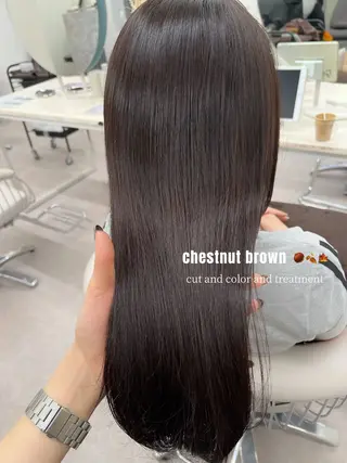 セミロング カラー 美髪矯正/髪質改善/ 艶髪🤍伊藤梨紗のヘアスタイル