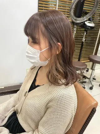 カラー 明石遼/ベージュ / ピンクのヘアスタイル