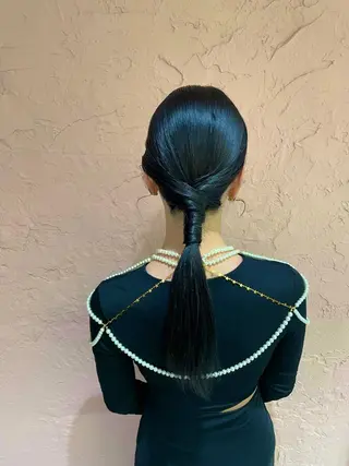 ミディアム ヘアアレンジ 松永 梨央のヘアスタイル