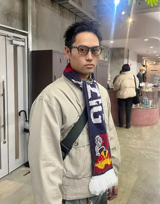 ショート メンズ ナガノリノ /ボブ/ ベージュ/暖色のヘアスタイル