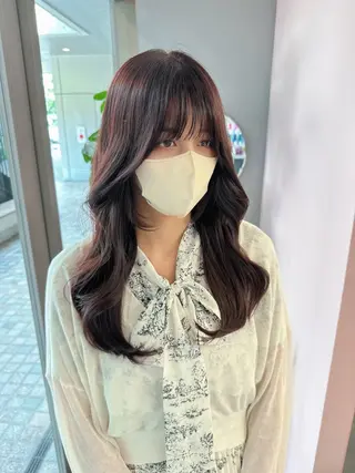 ロング カラー 顔周り似合わせ・巻け るレイヤー水谷航大のヘアスタイル