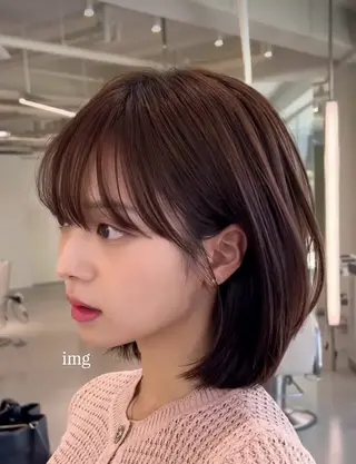 ショート カラー COA  ginza所属・🫧無料カットモデル 韓国透明感カラー🫧のヘアスタイル