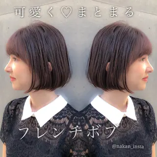 ショート カラー 顔周りレイヤー/ボブ 銀座✨中野まさひろのヘアスタイル