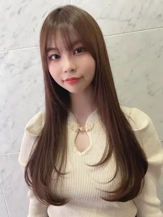 ロング カラー レイヤーカット/ 顔周り 五島巨幹のヘアスタイル