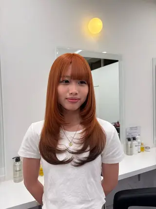 カラー beige🤎ダブル カラー/レイヤー🧸のヘアスタイル