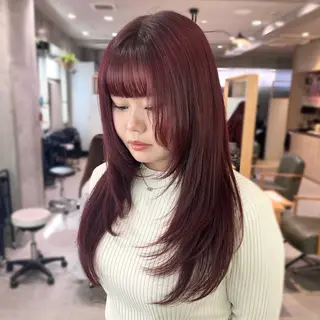 セミロング カラー オタク美容師🛍/ 酸性ストレート/艶髪のヘアスタイル