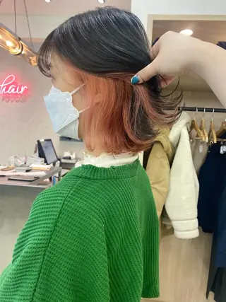 ミディアム カラー ヘアアレンジ ♡韓国風ヘア 🐈♡MIHOのヘアスタイル