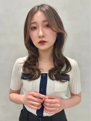 ロング カラー ヘアアレンジ ✨韓国レイヤー/ 透明感カラー✨冨永剛のヘアスタイル