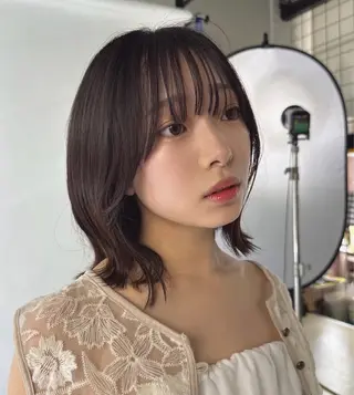 ミディアム HAIR&MAKE EARTH 大分セントポルタ店所属・鈴木咲千 earth🐱のヘアスタイル