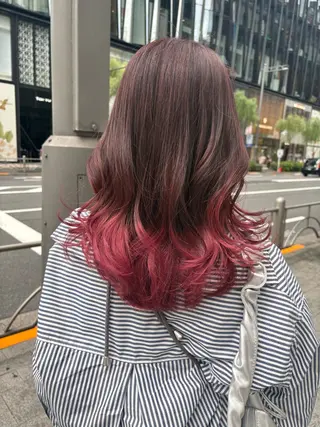 ミディアム カラー 垢抜けヘア 韓国ヘア銀座近下菜央のヘアスタイル