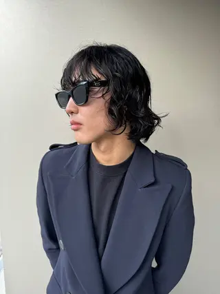 ミディアム パーマ メンズ 吉田一輝 外国人パーマのヘアスタイル