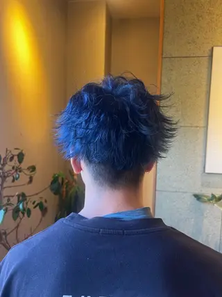 ショート カラー メンズ ハラちゃんカット✂︎ 透明感🩵ケアカラーのヘアスタイル