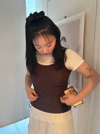 ミディアム カラー riria/ボブ /ブラウンカラー🎀のヘアスタイル