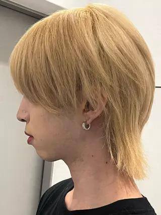 ミディアム カラー メンズ ラフィスヘアードープ所属・👑髪質改善wカラー /ハイトーン/アユカのヘアスタイル