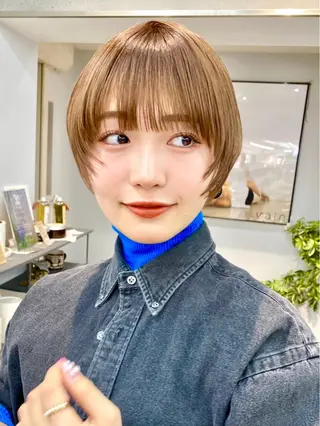 ショート レイヤー×ツヤカラー 渋谷/kougaのヘアスタイル