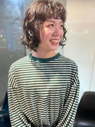 ショート パーマ ボブ/パーマ 古家 佑真のヘアスタイル