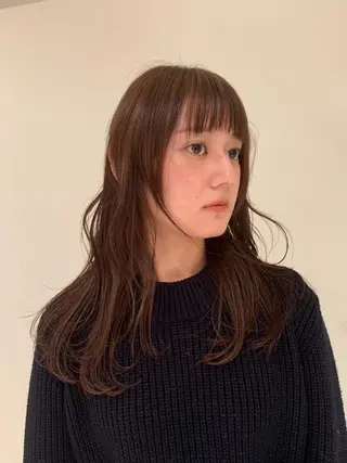 セミロング カラー パーマ DADACUBIC 齋藤　樹のヘアスタイル