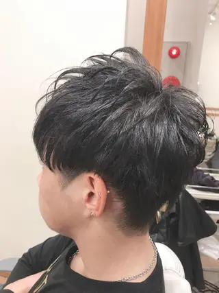 ショート パーマ メンズ アザマ　ヤスカツ _rosso 川口のヘアスタイル