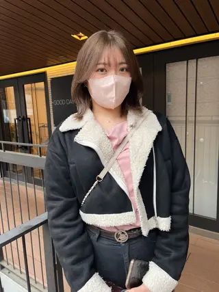 ミディアム カラー 暖色/パーマ 🌼クニトウメイのヘアスタイル