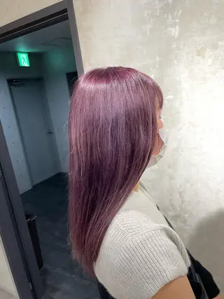 セミロング カラー blanc hair 西中島MASARUのヘアスタイル