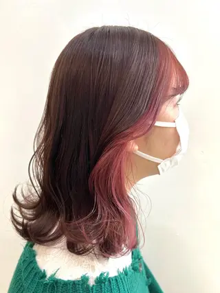 セミロング カラー ヘアアレンジ 🎀暖色カラー🎀 ♡yurika♡のヘアスタイル