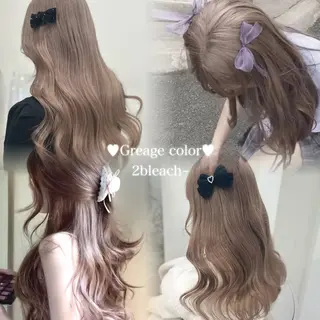 ロング カラー Miwa🤍ダメージ レスカラー特化🦢のヘアスタイル