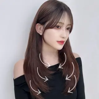 セミロング カラー 顔周り特化/韓国ヘア /レイヤー/吉野幸大のヘアスタイル