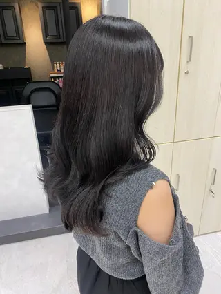 セミロング むく。/顔周り 前髪/髪質改善のヘアスタイル