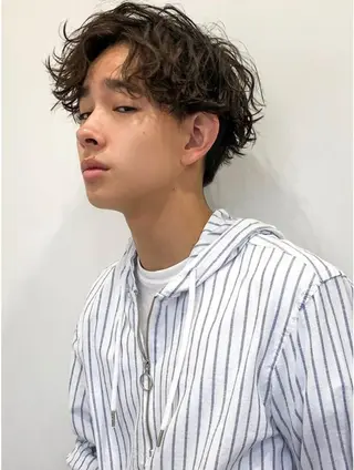 ショート パーマ メンズ 似合わせカット⚪︎ /フェイスレイヤーのヘアスタイル