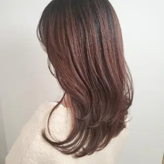 セミロング 韓国レイヤー suzuのヘアスタイル