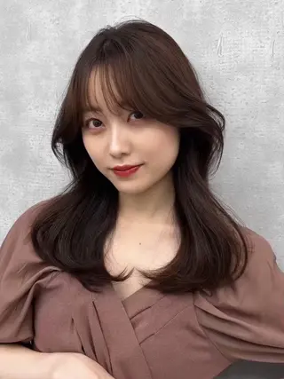 ミディアム 天王寺/韓国ヘア/ 透明感カラーのヘアスタイル