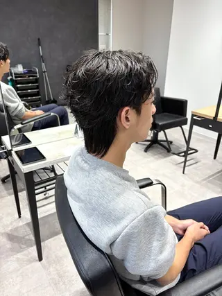 ミディアム パーマ メンズ 浜松/メンズサロン/ Yuna🐈‍⬛🫧のヘアスタイル