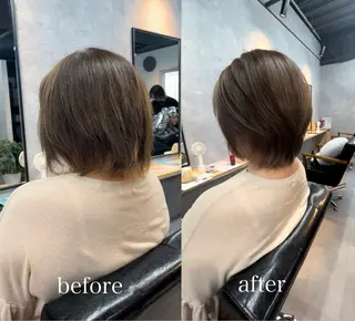 ショート 小山洋次/阪急茨木/ 透明感カラーショートのヘアスタイル