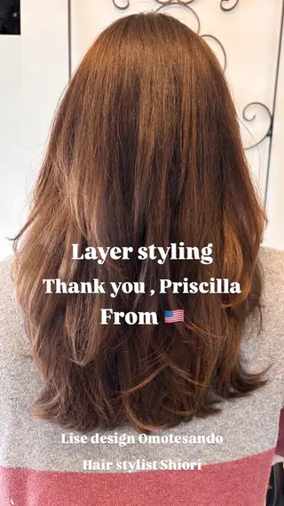 ロング カラー パーマ ヘアアレンジ メンズ 表参道Lise おおいしおりのヘアスタイル