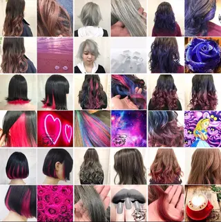 ロング カラー "PEPPU "所属・派手髪、ハイトーン ショートヘアShinのヘアスタイル