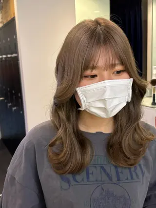 セミロング レイヤー/ハイトーン ROKUのヘアスタイル