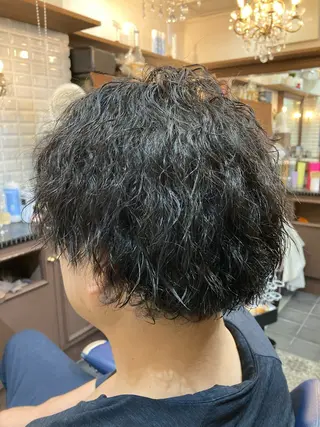 ショート パーマ メンズ ルピナス中田店長 山口大地のヘアスタイル