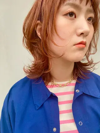 ミディアム カラー 林 瑠夏のヘアスタイル