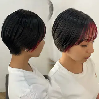 ショート カラー 似合わせ/ブリーチ/ 髪質改善/ミクෆのヘアスタイル