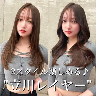 ロング カラー 韓国ヘア🇰🇷 レイヤー/芝春樹のヘアスタイル