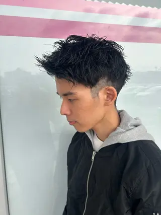 ショート パーマ メンズ RICHOUR豊中/ hirakuのヘアスタイル