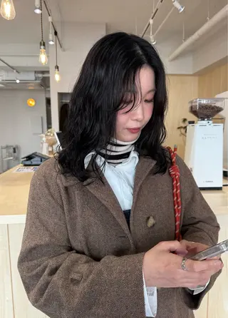 セミロング パーマ fleurir所属・ボブ/パーマ/ r i oのヘアスタイル