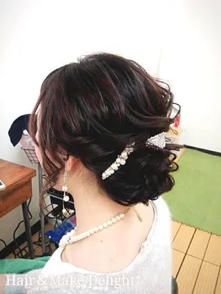 ミディアム ヘアアレンジ Hair&Make  Delight*のヘアスタイル