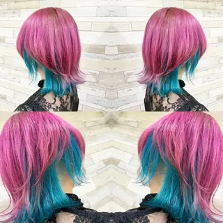 ショート カラー "PEPPU "所属・派手髪、ハイトーン ショートヘアShinのヘアスタイル