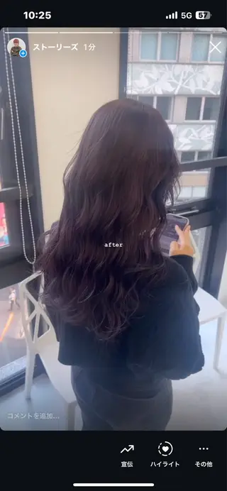 ロング カラー kazuki🍑韓国 トレンド暖色🫗のヘアスタイル