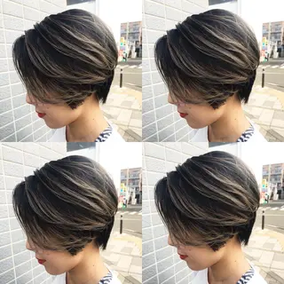 ショート カラー 似合わせ レイヤー須川のヘアスタイル