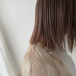 ミディアム カラー 切りっぱなしボブ /銀座/ケンタロウのヘアスタイル