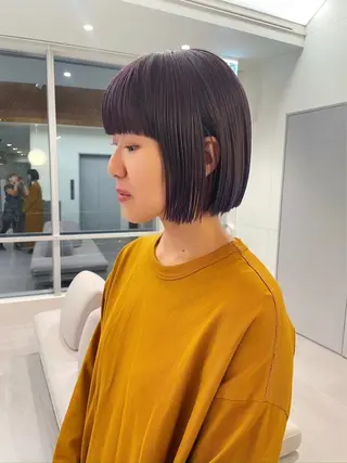 ミディアム カラー カットモデルレイヤー 暖色カラー モカ🎶のヘアスタイル